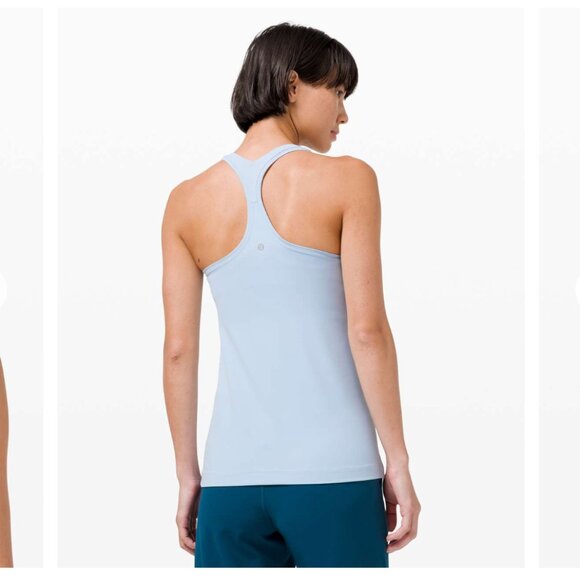 Lululemon Cool Racerback II *Nulu Tank Blue Linen Women's Size 6* Workout - Picture 2 of 12